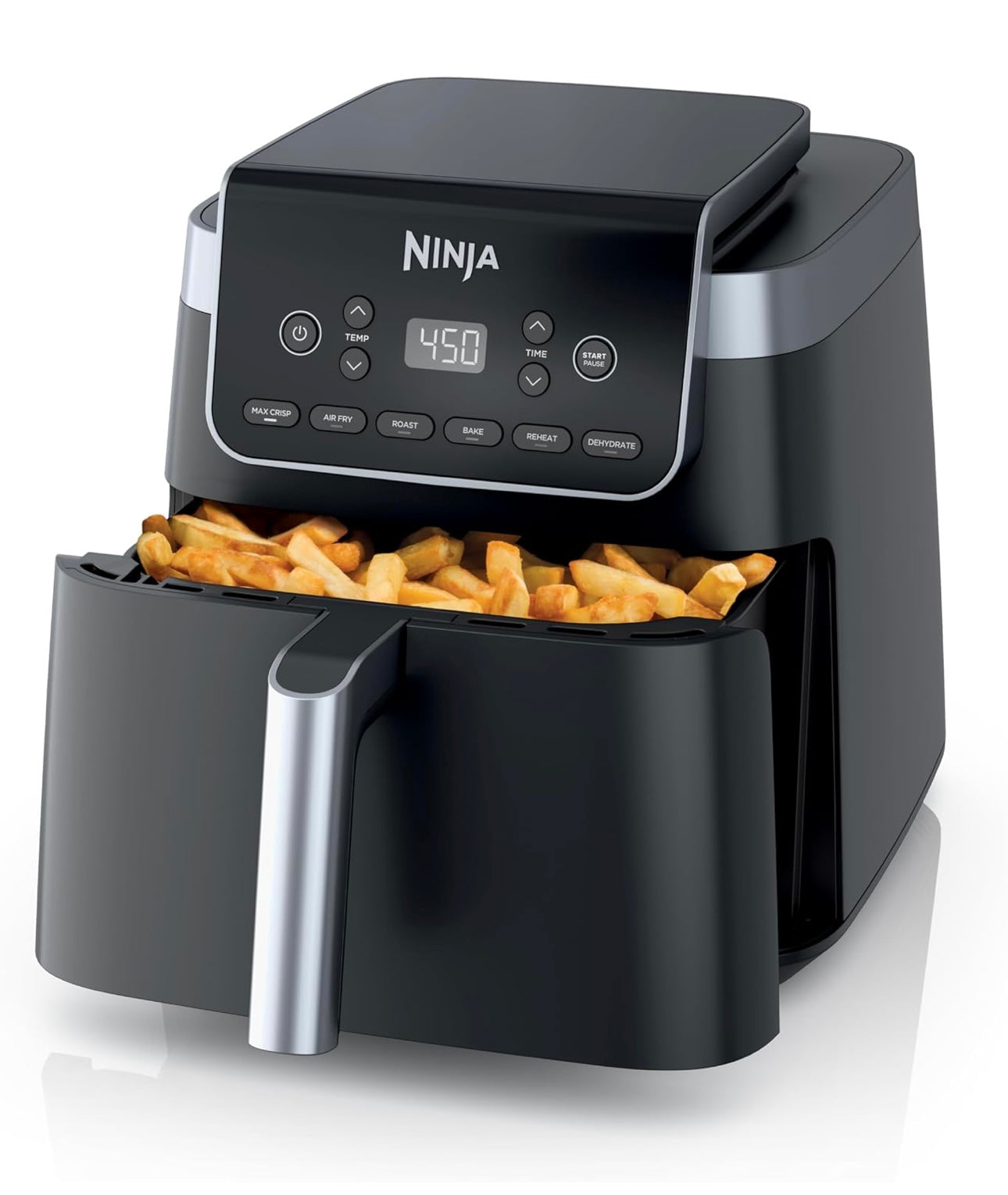 Ninja Air Fryer Pro XL 6-in-1 with 6.5 QT Capacity, Max Crisp, Air Fry, Air Roast, Bake, Reheat, Dehydrate, Max Crisp Technology with 450F, Nonstick Basket & Crisper Plate, Grey, AF181