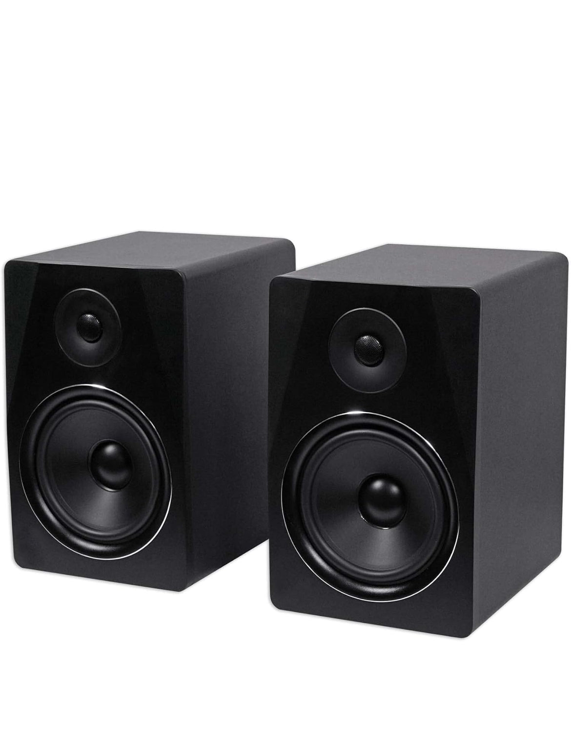 Rockville APM8B Powered USB Studio Monitor Speaker Pair in Black, 8", 2-Way, 500W, EQ, MDF Wood, RCA/XLR