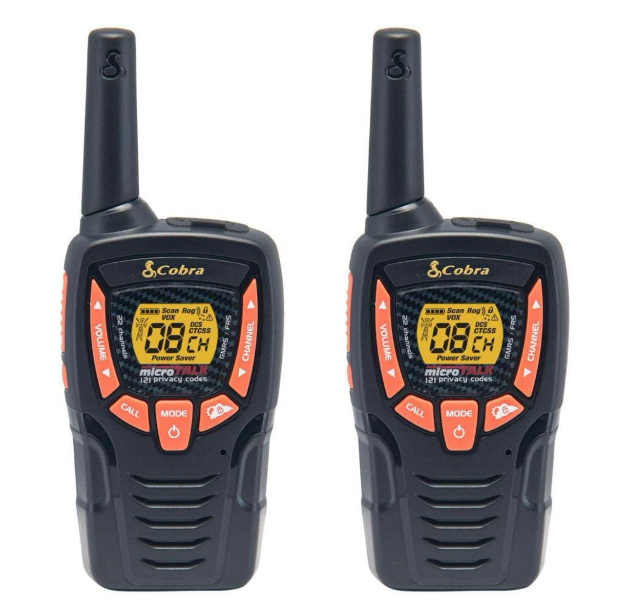 Cobra ACXT345 Weerbestande Radios - Herlaaibaar, 22 Kanale, Langafstand 25 Myl Tweerigting Radiostel (2-pak)