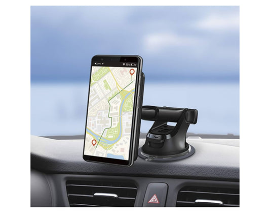 JVC KS-GC10Q Draadlose Qi Laai Motorfoonhouer, Dashboard Windskerm Luguitlaat Motorfoonhouer, Sluit Magnetiese Basisplaat In, Versoenbaar met iPhone 11-reeks/X/XR/8, Galaxy Note10/S10/S20-reeks