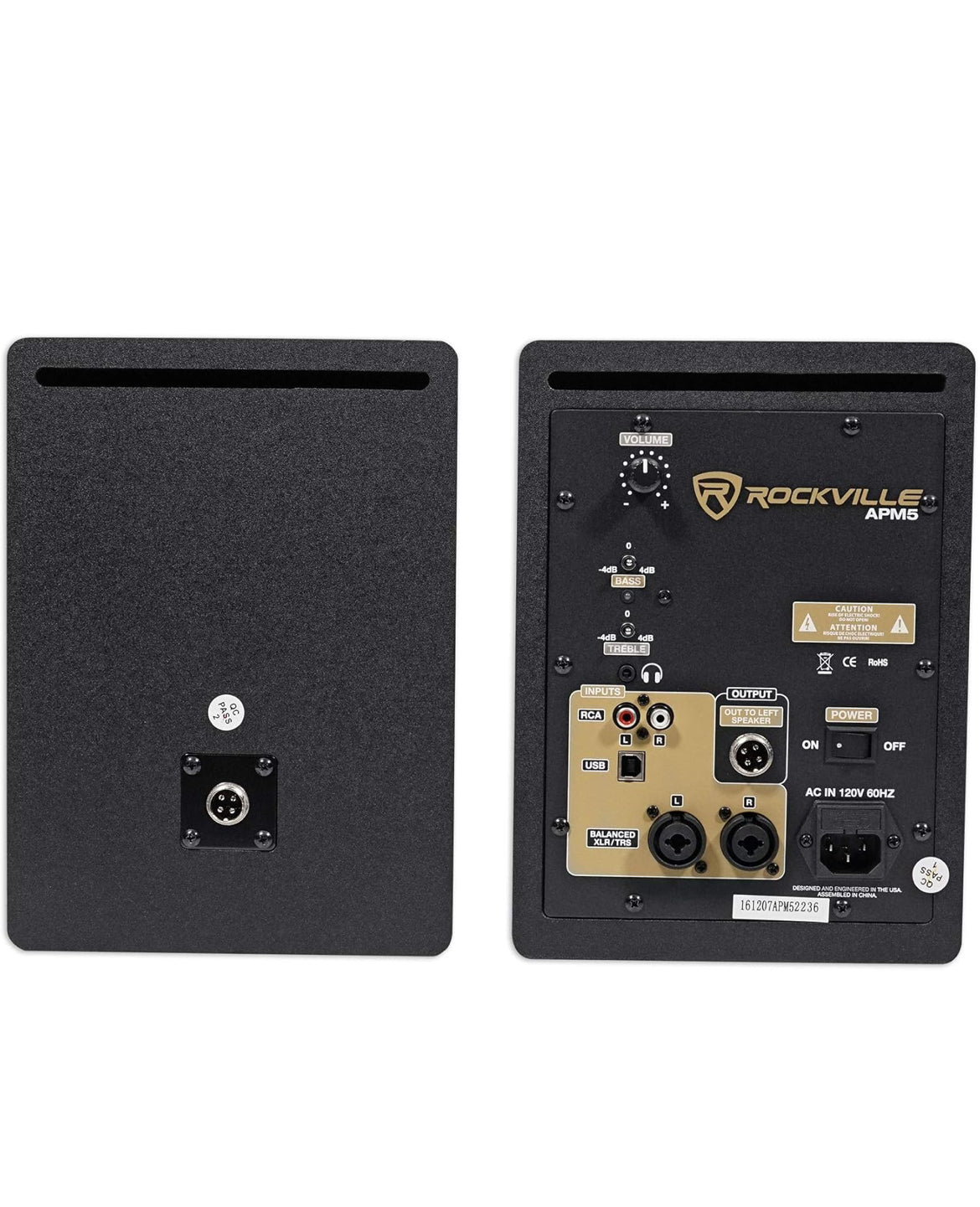Rockville Pair APM5W 5.25" 250w Powered USB Studio Monitor Speakers+21" Stands