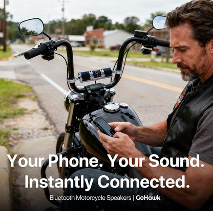 Motorcycle Bluetooth Speakers, Waterproof Radio Audio System
Built-in Amplifier, FM Radio, AUX Input, USB, Great for ATV, Scooter Bike,12 Volt Vehicle