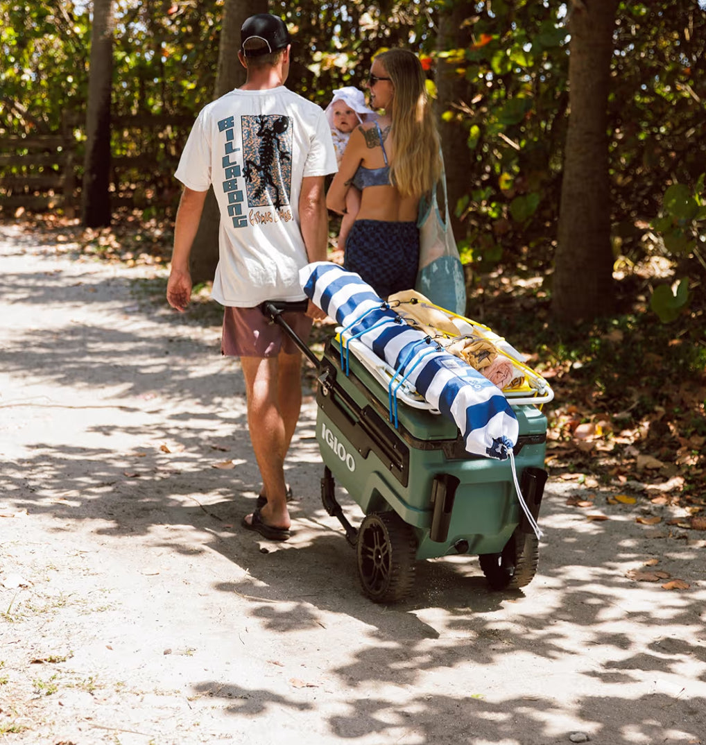 Heavy Duty Insulated Cooler Trailmate Journey 70qt Wheeled Cooler  - Insulated Hard Shell Ice Chest (Olive)