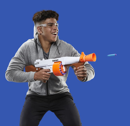 Nerf Fortnite DG Dart Blaster - 15-Dart Rotating Drum, Pump Action, 15 Official Nerf Darts