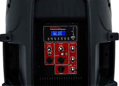 Rockville BPA15 15" 800W Aangedrewe PA DJ Luidspreker met Bluetooth, XLR, 1/4", RCA, 1/8" Insette, USB/SD Musiekspeler, Diep Bas, Afstandbeheer Ingesluit