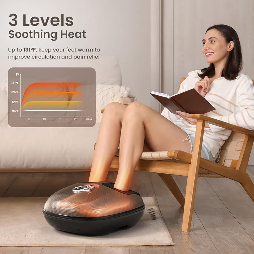 Foot Massager Machine w/ Heat Shiatsu Foot Massager for Plantar Fasciitis Wireless Control - Up to US 12