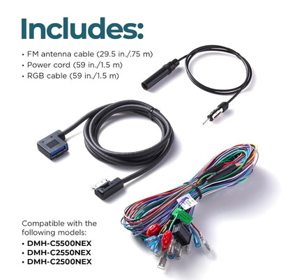 Pioneer RD-RGB150A 59" (1.5 Meter) Verlengingskabel vir Uitgesoekte Modulêre Hoofeenhede - Pasgemaakte Installasiekabel, DMH-WC6600NEX, DMH-WC5700NEX, DMH-C5500NEX, DMH-C2550NEX, DMH-C2500NEX