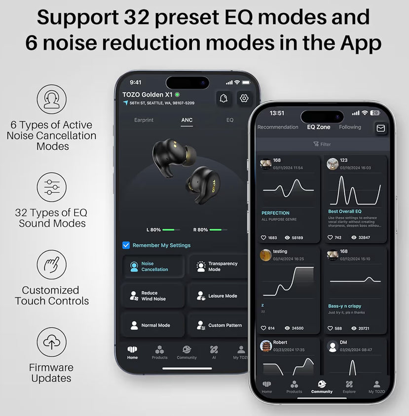 Golden X1 Wireless Earbuds Balanced Armature Driver and Hybrid Dynamic OrigX Pro, LDAC & Hi-Res Audio Wireless, Noise Cancellation - Blue