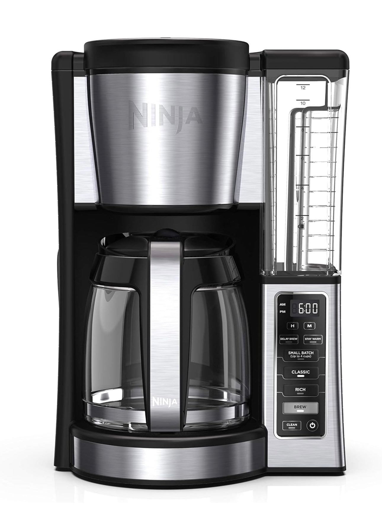 Ninja 12-Cup Programmable Coffee Brewer 60oz Water Reservoir, Delay Brew - Black/Stainless Steel