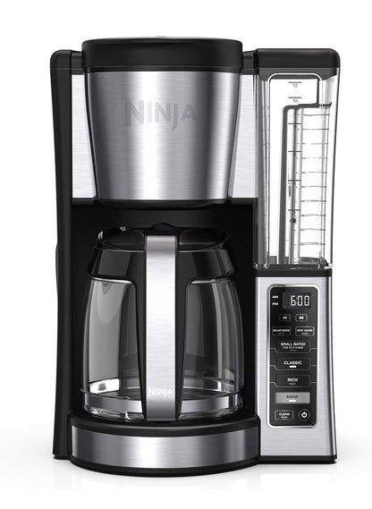 Ninja 12-Koppie Programmeerbare Koffiemaker 60oz Waterreservoir, Vertraagde Brou-funksie - Swart/Vlekvrye Staal