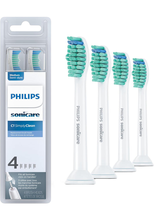 Philips Sonicare SimplyClean (C1) Vervangende Borselkoppe (4 Pak) HX6014/65