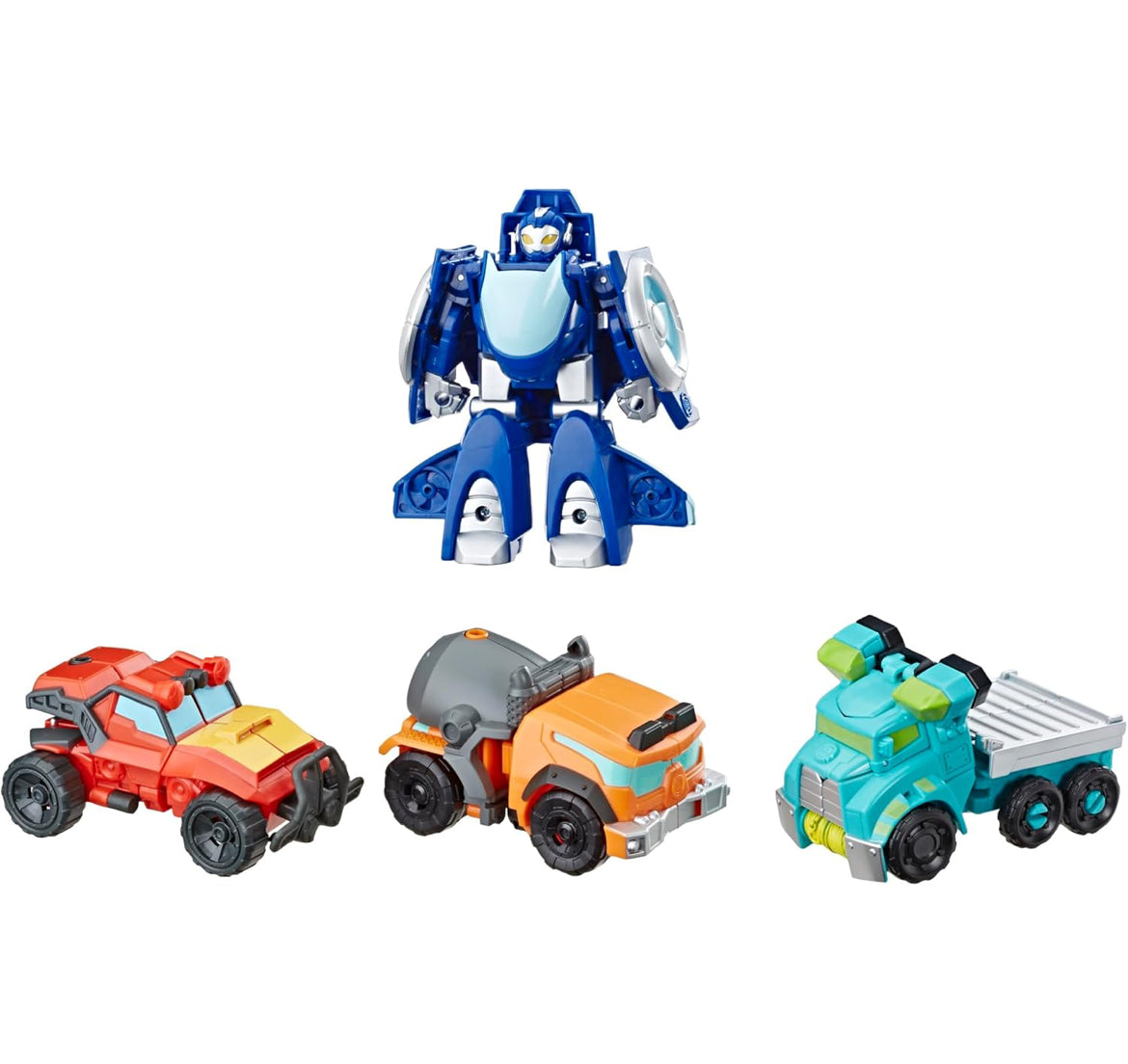 Playskool Heroes Transformers Rescue Bots Academy Rescue Team Pack, 4 Collectible 4.5" Converting Action Figures, Toys for Kids Ages 3 & Up