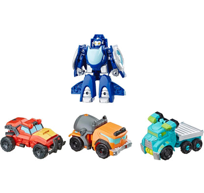 Playskool Heroes Transformers Rescue Bots Academy Rescue Team Pack, 4 Collectible 4.5" Converting Action Figures, Toys for Kids Ages 3 & Up