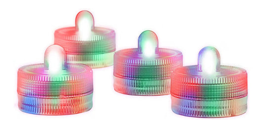 Submersible LED Lights Battery Powered Underwater Waterproof LED Tea Light Candles Home Decor Lighting - Multi-colored
