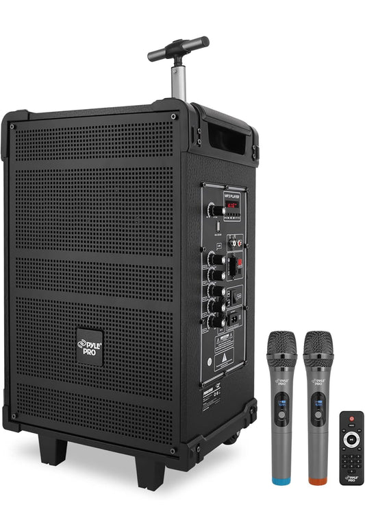 Draagbare 10" Koordlose Bluetooth Luidsprekerstelsel - Ingeboude Herlaaibare Battery, Koordlose Mikrofoon, USB/Mikro SD/FM - 600 Watt FM Radio met Digitale LED Skerm