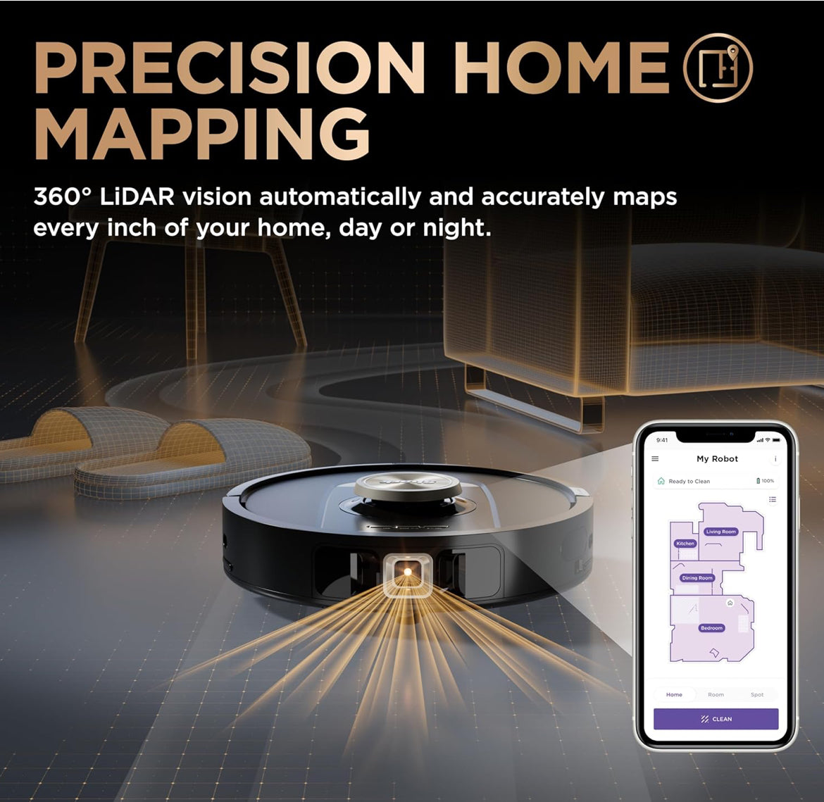 Shark Robot Vacuum & Mop Combo, PowerDetect NeverTouch Pro, Self-Emptying - NEW