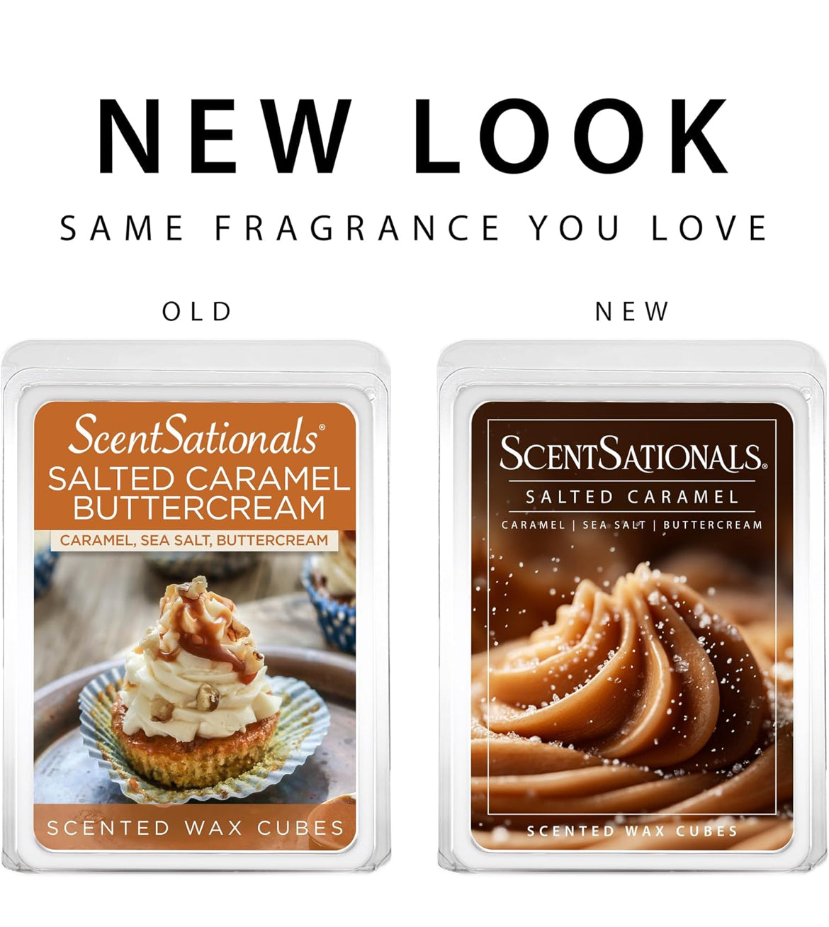 Scentsationals Wax Melts Strong Scent - Salted Caramel Buttercream - Long Lasting Scented Melts for Warmers, 10oz (Pack of 4)