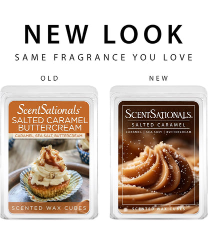 Scentsationals Wax Melts Strong Scent - Salted Caramel Buttercream - Long Lasting Scented Melts for Warmers, 10oz (Pack of 4)