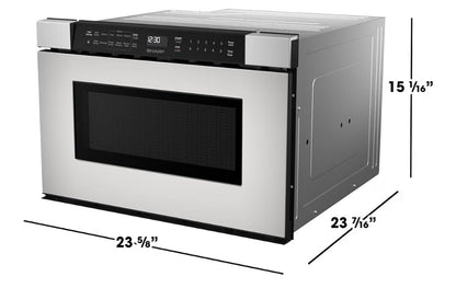 Sharp SMD2440JS 24 in. 1.2 cu. ft. Built-In Microwave Drawer Oven
950 Watt, Angled Touch Control Panel, Stainless Steel