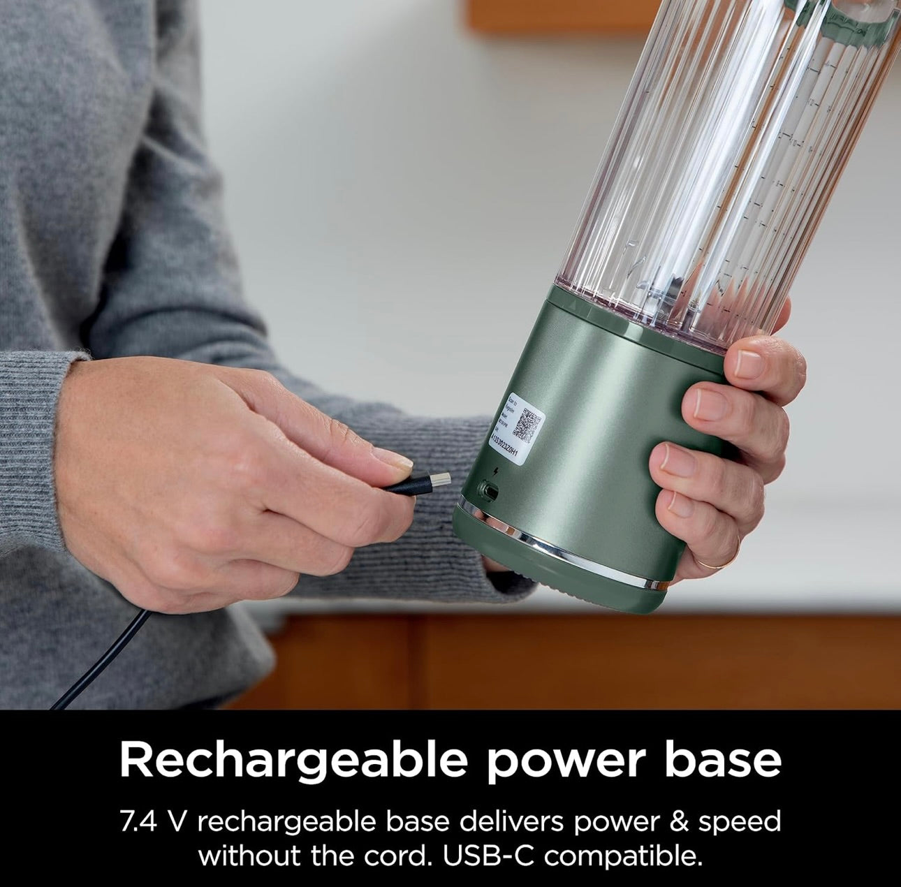 Ninja BC151EM Blast Portable Blender, Cordless, 18oz. Vessel, Personal Blender BPA Free, Leakproof-Lid & Sip Spout, USB-C Rechargeable, Dishwasher Safe Parts - Forest Green