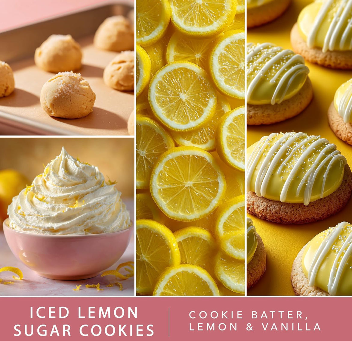 Scentsationals Wax Melts, Wax Cubes Strong Scent - Iced Lemon Sugar Cookies - Long Lasting Scented Melts for Warmer, 10oz (Pack of 4)