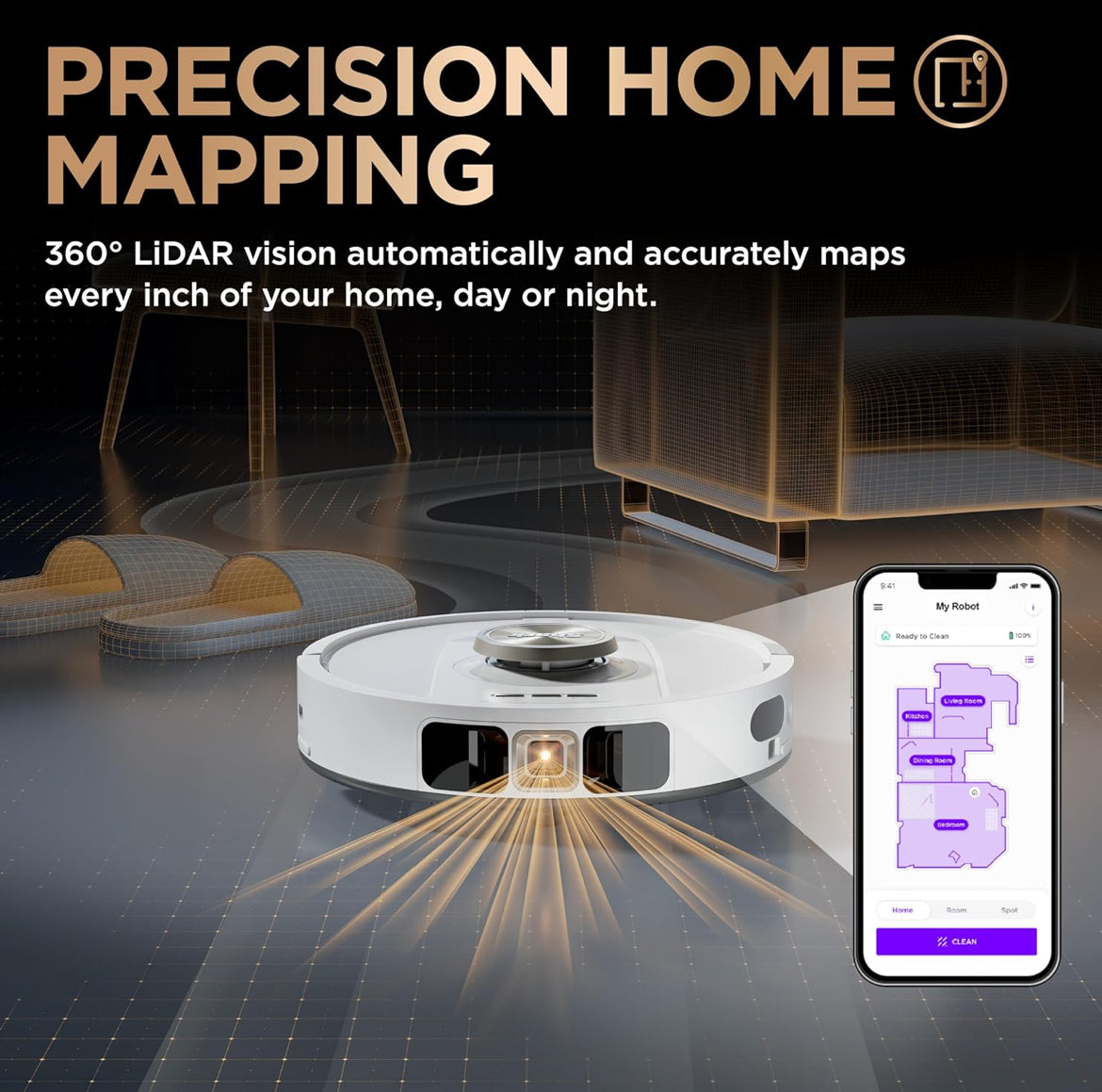 Shark Robot Vacuum & Mop Combo, PowerDetect NeverTouch Pro, Self-Emptying - NEW
