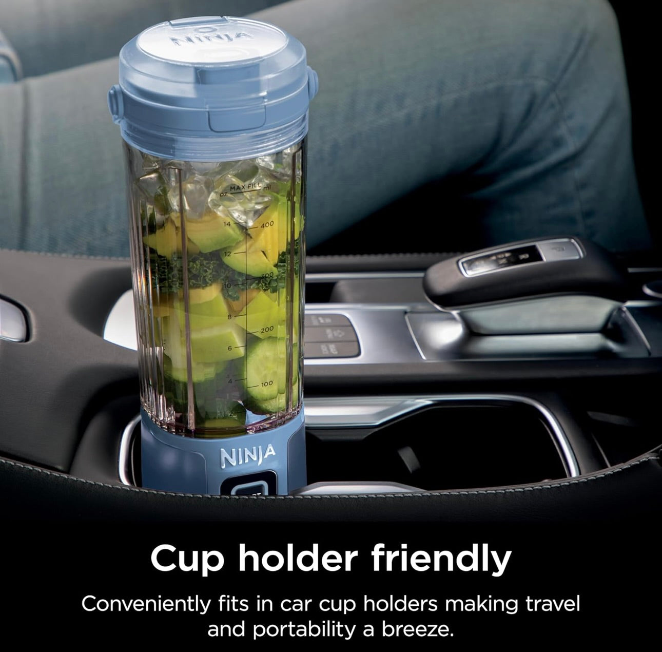Ninja Blast Portable Blender, Cordless, 18oz. Vessel, Personal Blender BPA Free, Leakproof-Lid and Sip Spout, USB-C Rechargeable, Dishwasher Safe Parts - Denim Blue (BC151ND)