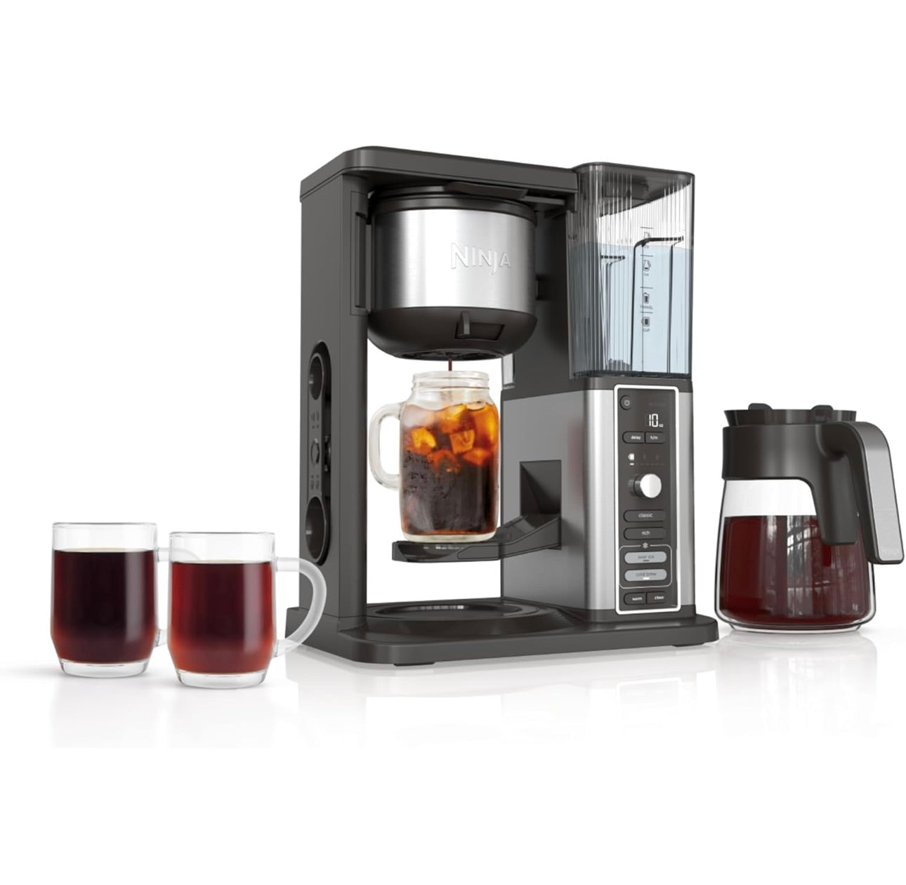 Ninja Hot & Iced XL Coffee Maker with Rapid Cold Brew, 4 Brew Styles - Permanent Filter -Removable Reservoir - Black CM371