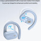 OpenWear Open Ear Headphones, Adjustable Ear Hooks, Ultra Comfort, Bass Bluetooth Headphones 5.4 with Smart Digital Display (Blue)