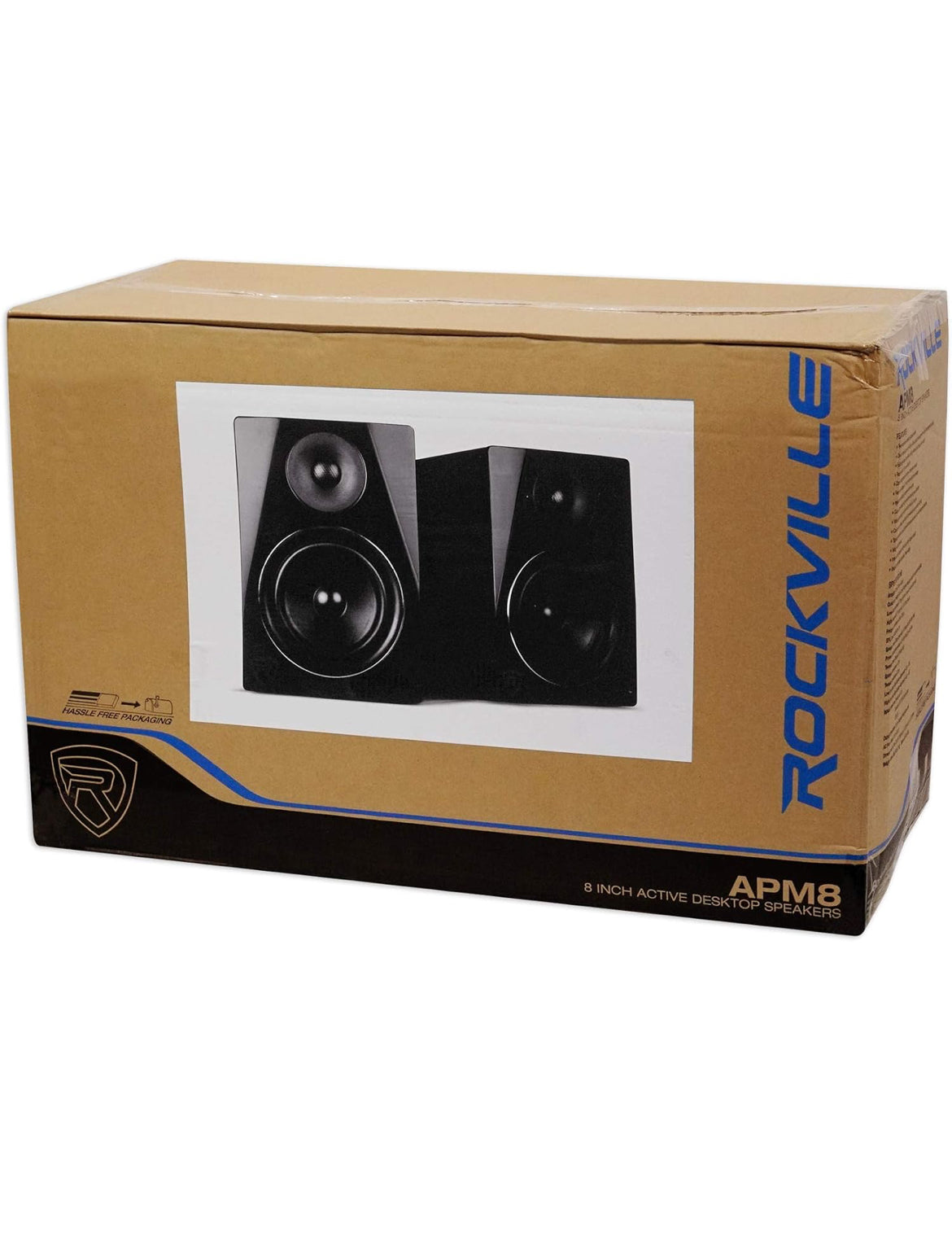 Rockville (2) APM8B 8" Powered Studio Monitors+Active 10" Subwoofer+Stands and Pads