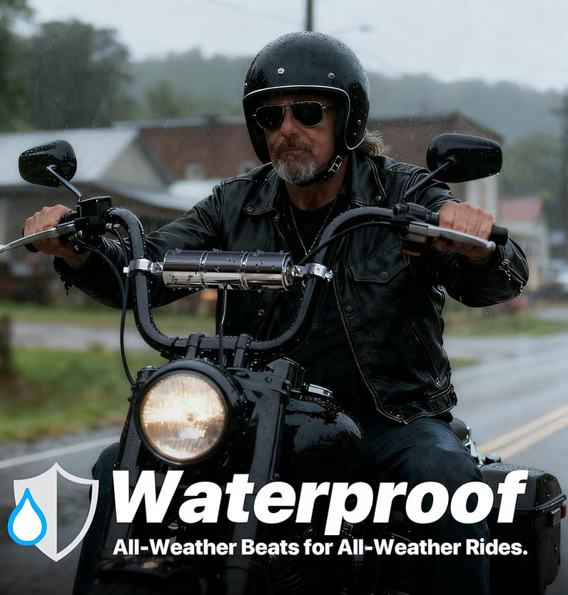 Motorcycle Bluetooth Speakers, Waterproof Radio Audio System
Built-in Amplifier, FM Radio, AUX Input, USB, Great for ATV, Scooter Bike,12 Volt Vehicle