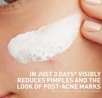 CeraVe Clay To Foam Acne Face Wash, Veelvuldige Gebruik Salisielsuur & Kaolienklei Aknee Kolbehandeling Vry Van Geurmiddels, Nie-Komedogenies (120ml)