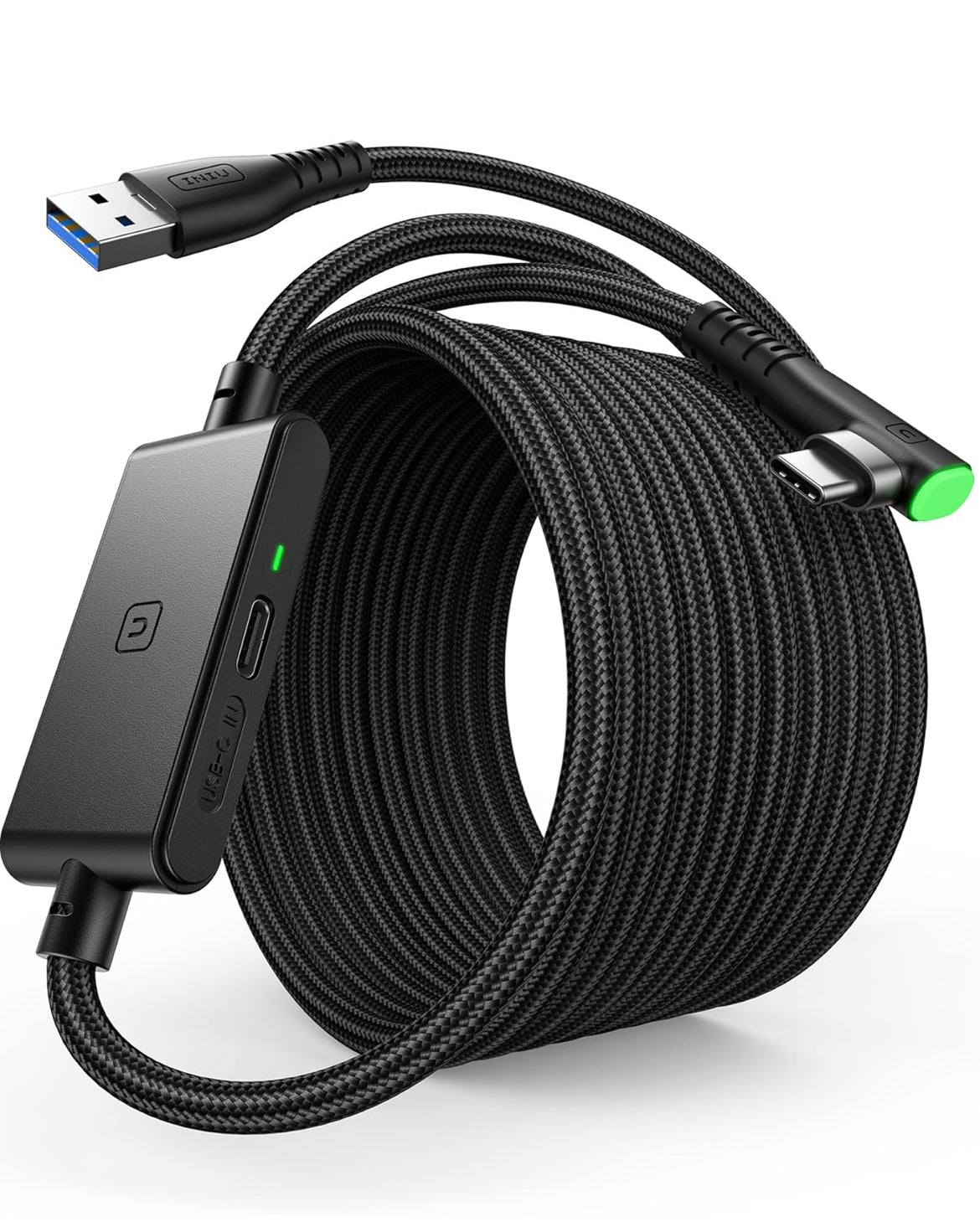 INIU Link Cable with Charging [16ft] for Meta Quest 3s Oculus Quest 3 Quest 2/Pro, Pico 4, PC VR, Steam VR, USB 3.0 High Speed Data Cable, USB C Charger Cord for VR Headset Accessories
