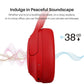 HT2 Hybrid Active Noise Cancelling Headphones, Wireless Over Ear Bluetooth Headset, 60H Playtime - Red