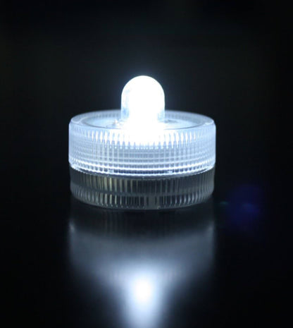 Halloween Lights Submersible LED Lights Battery Powered Underwater Waterproof LED Tea Light for Events Home Decor Lighting - (White)