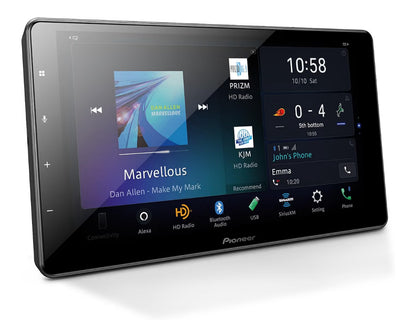 Pioneer 9" Capacitive Touchscreen Modular Chassis Car StereoDigital Multimedia Receiver, Wireless CarPlay & Android Auto, Amazon Alexa, Bluetooth, HD Radio, Backup Cam, Hi-Volt RCA