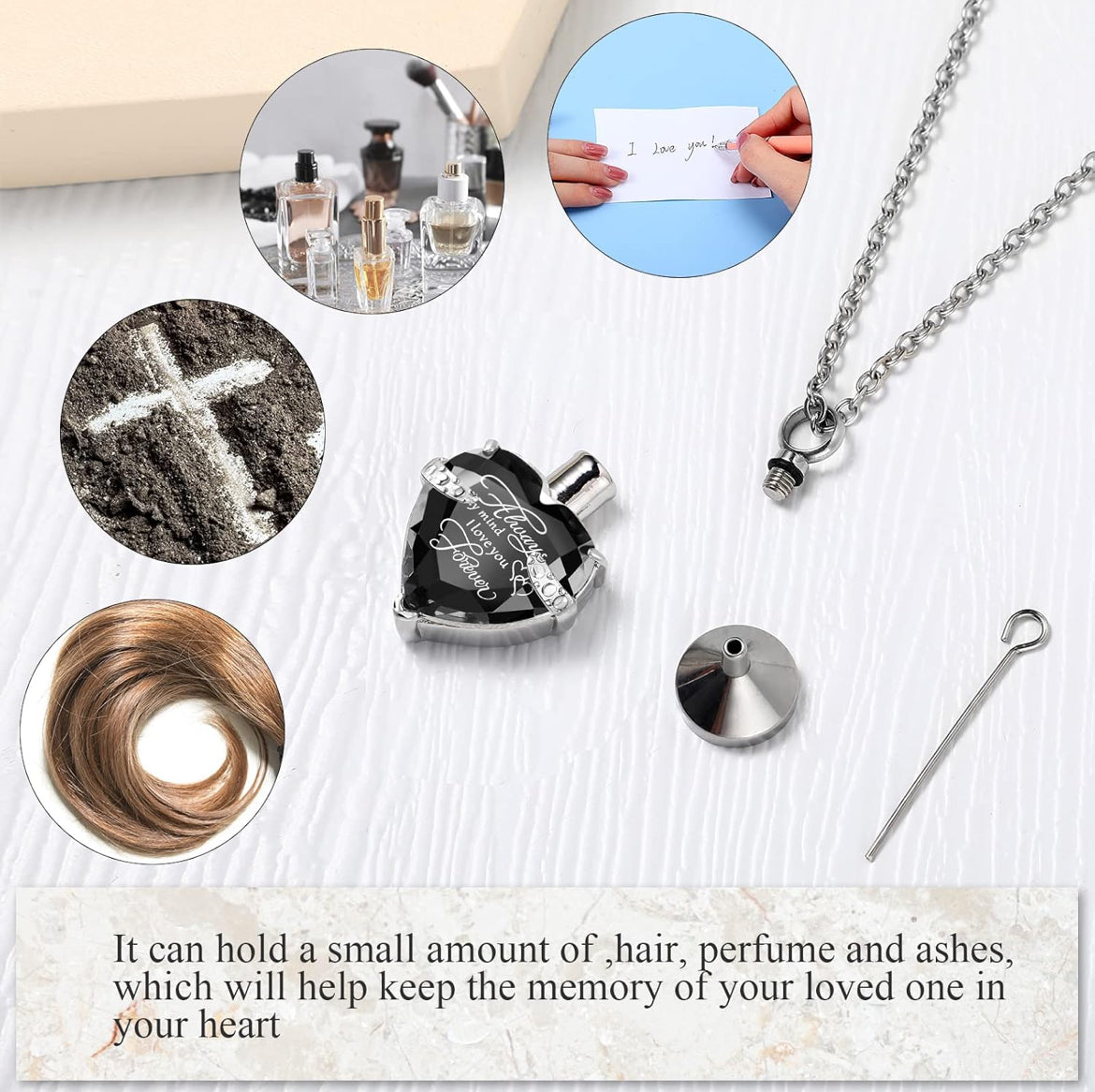 Elegante Verassingsurn Ketting Vertikale Staaf Sirkoon Hart Kristal Vlekvrye Staal Gedenkhangertjie
