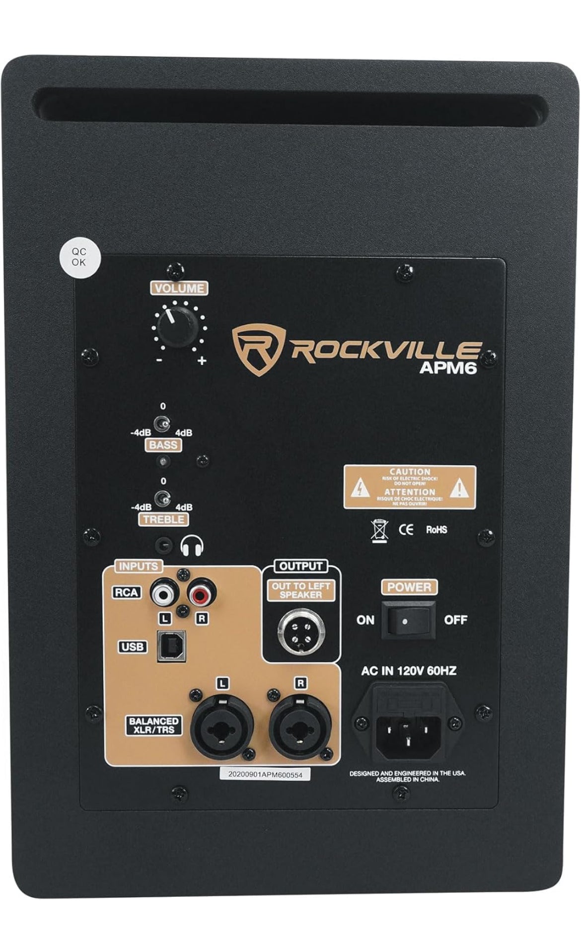 Rockville Apm6c 6.5" 2-Way 350W Active/Powered USB Studio Monitor Speakers Pair