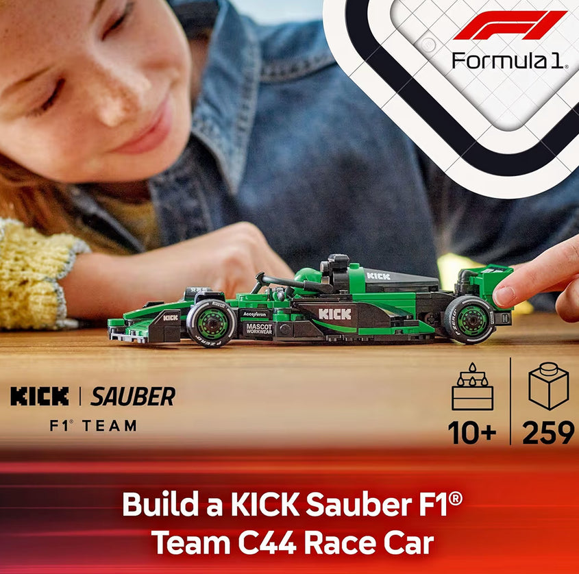 LEGO Speed Champions Kick Sauber F1-span C44-renmotortjie – Boustel vir kinders