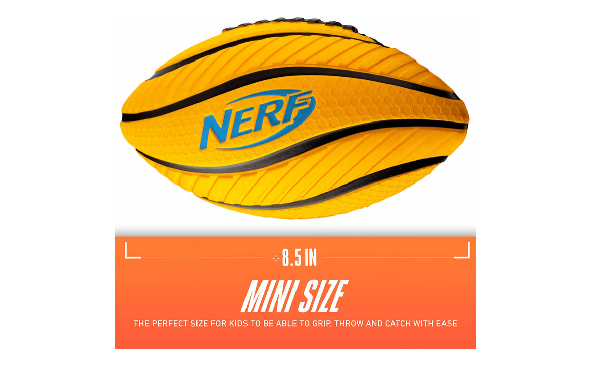 NERF 8.5" Spiral Grip Foam Football - Easy Grip Junior Ball - Delivers Tight Rotation for Accuracy, Lightweight for Deep Throws, Durable Indoors or Outdoors