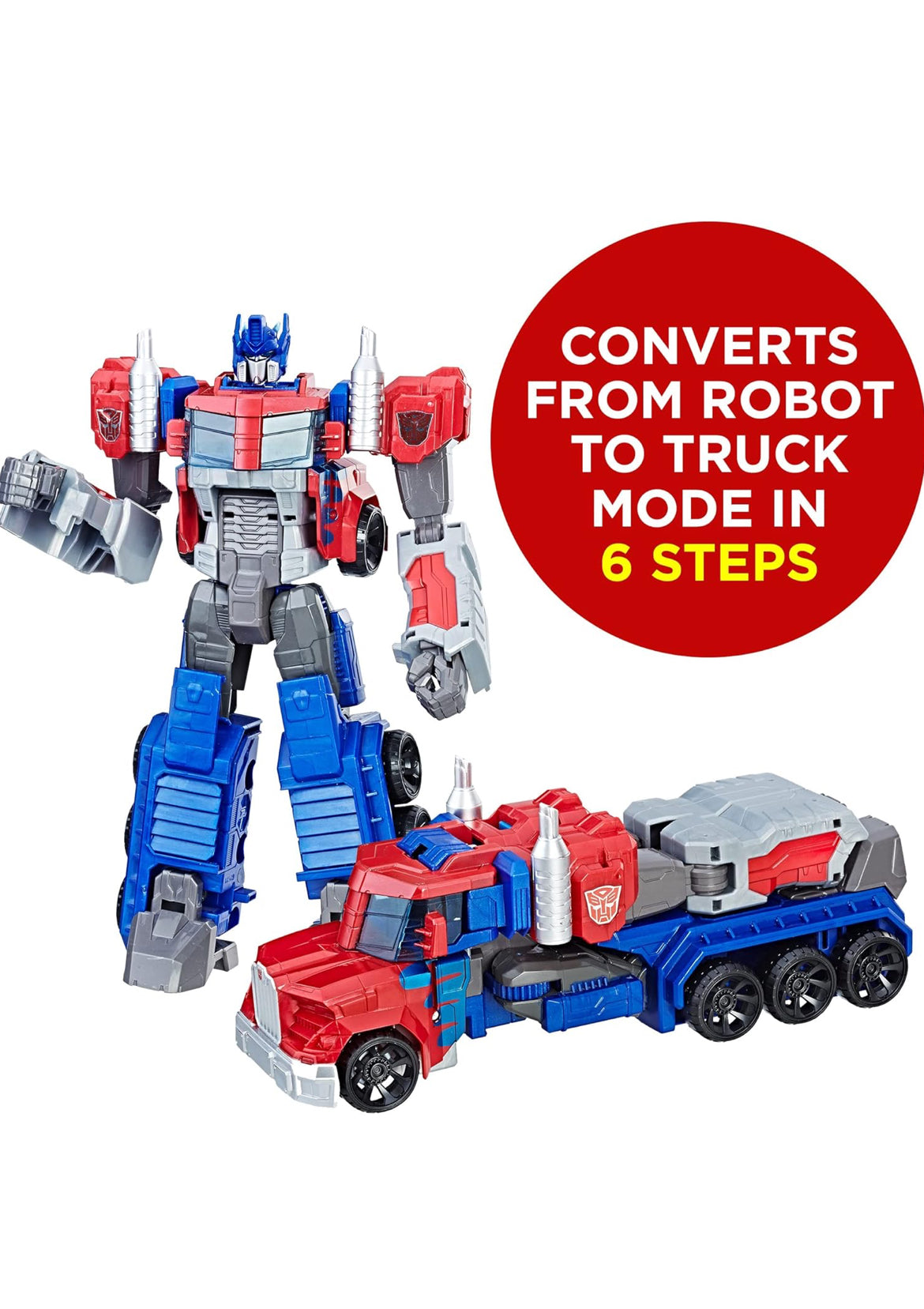 Transformers Toys Heroic Optimus Prime Action Figure - Timeless Large-Scale Figure, Changes into Toy Truck - Toys for Kids 6 and Up, 11-inch (Amazon Exclusive)