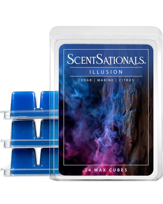 Scentsationals Wax Melts, Wax Cubes Strong Scent - Illusion - Long Lasting Scented Melts for Warmer, 10oz (Pack of 4)