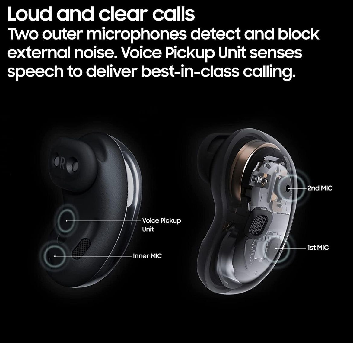 SAMSUNG Galaxy Buds Live True Wireless Earbuds US Version Active Noise Cancelling Wireless Charging Case Included, Mystic Black