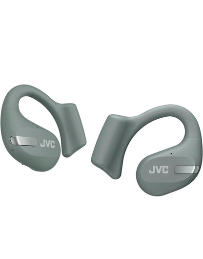 JVC Nuwe Oopoor Ware Draadlose Oorfone met 16mm Groot Drywers vir Kragtige Klank, Enkeloor-gebruik, Kompakte Grootte, en Lang Batterylewe (tot 38 Uur) - HANP50TG (Groen)
