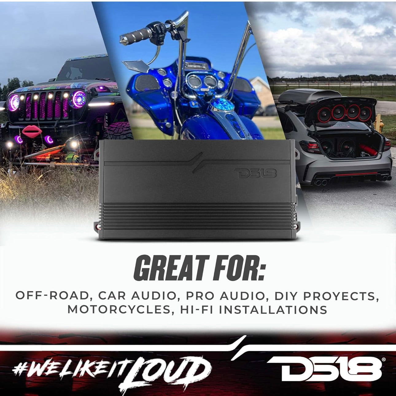 DS18 G1800.4D Car Audio Amplifier 4 Channel Class D Full Range 1800 Watts Extremely Powerful Amp