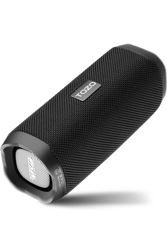 PA2 Portable Bluetooth Speaker w/ Dual Drivers & Dual Bass Diaphragms, Deep Bass Loud Stereo Sound, 25H Playtime, Custom EQ - BLACK