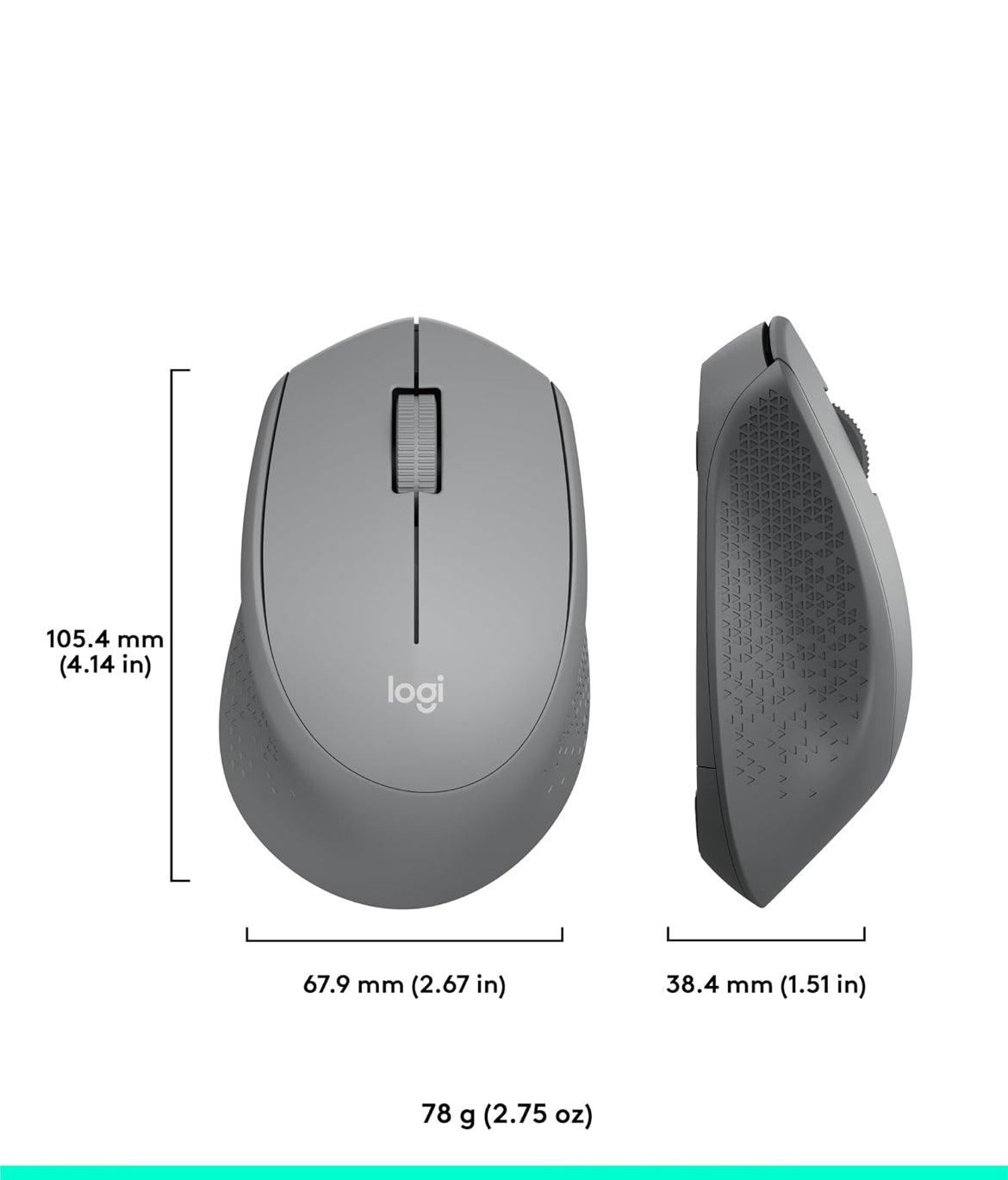 Logitech M330 SILENT Draadlose Muis, 2.4GHz met USB-ontvanger, Optiese Opsporing, Stil en Liggewig, Lang Batterylewe, vir rekenaar, Mac, skootrekenaar, Chromebook - Grys
