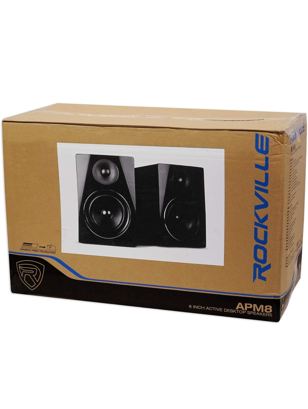 Rockville (2) APM8B 8" Powered Studio Monitors+Active 10" Subwoofer+Foam Pads