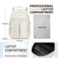 College Bookbag Laptop Backpacks 15.6 Inch Kids Elementary School Bag for Teens Girls Boys Water Resistant Sport Travel Back Pack Women Men Work Business Computer Rucksack Off White