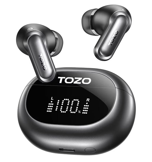 NC20 Active Noise Cancelling Wireless Earbuds, LDAC Hi-Res Sound Bluetooth, 80H Playtime, Dual Pairing, 32 EQ via App, IPX8 Waterproof - Wireless Charging Case